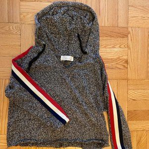 Vintage Havana Fuzzy Stripe Sleeve Hoodie